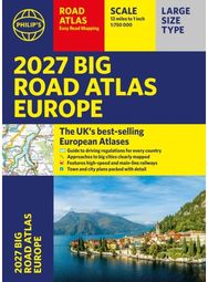 Philips 2027 Big Road Atlas of Europe: Easy-read mapping A3 Paperback