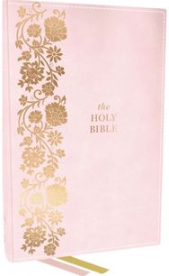 KJV Personal Size Large Print End-of-Verse Reference Bible, Pink Leathersoft, Red Letter, Comfort Print