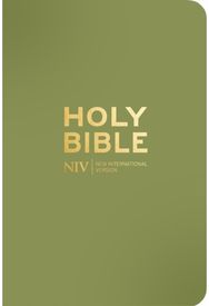 NIV Pocket Olive Green Bible with Gold Zip