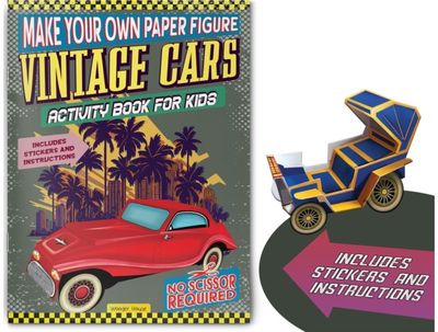 Make your own Paper Figure - Vintage Cars (Activity Book for kids)
