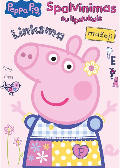 Kiaulytė Pepa. Spalvinimas su lipdukais