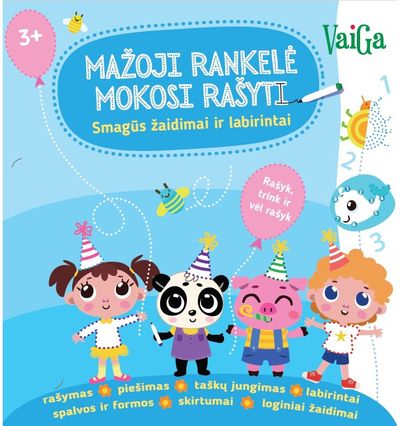 Mažoji rankelė mokosi rašyti. Smagūs žaidimai ir labirintai