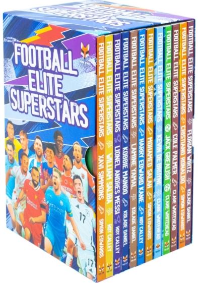 Football Elite Superstars 12 Books Box Set: (Ronaldo, Messi, Salah, Harry Kane, Lamine Yamal, Kevin De Bryune, Kobbie Mainoo, Jack Grealish, Simmons, Wirtz, Palmer, Saliba)