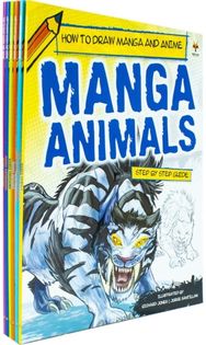 Step By Step Guide How To Draw Manga and Anime For Beginners 6 Books Set Collection: (Animals, Dinosaurs, Dragons, Matiral Arts Figures, Monsters, Superheroes)