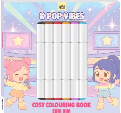 K Pop Vibes Cosy Colouring Book & Markers